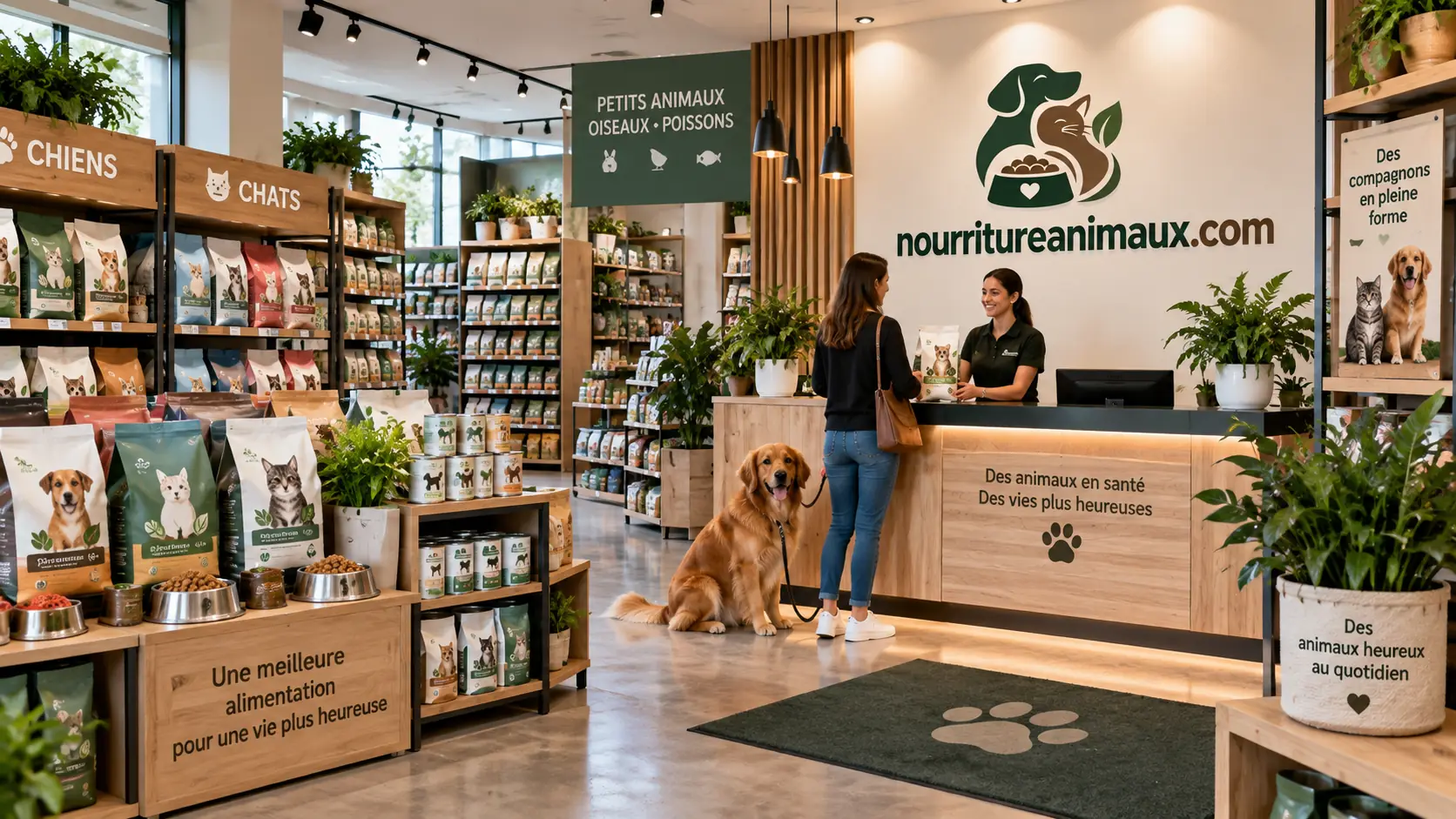 Intérieur d'une boutique de nourriture pour animaux