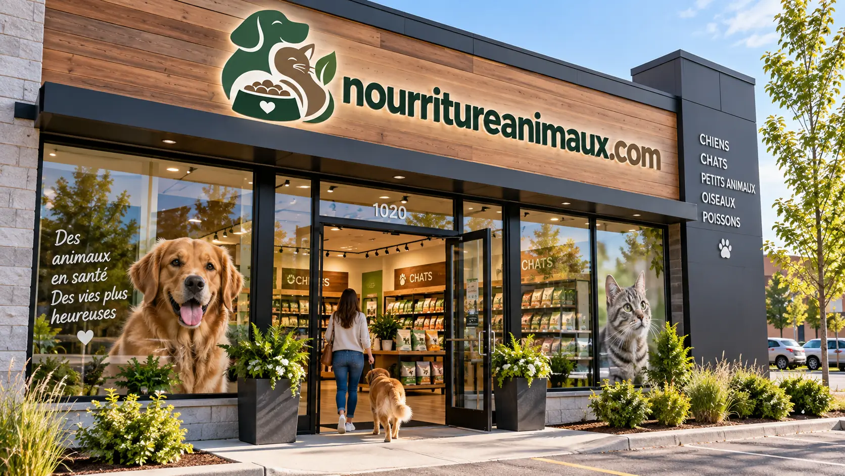 Façade d'une boutique de nourriture pour animaux