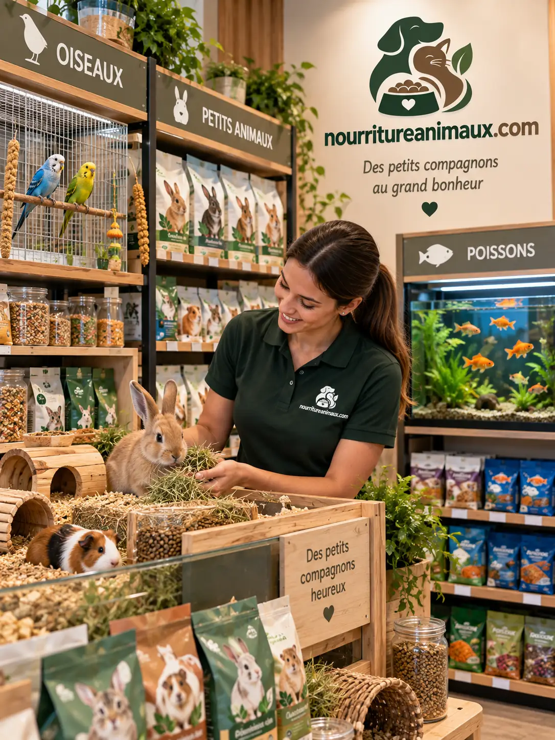 Rayon d'alimentation pour lapins, oiseaux et poissons